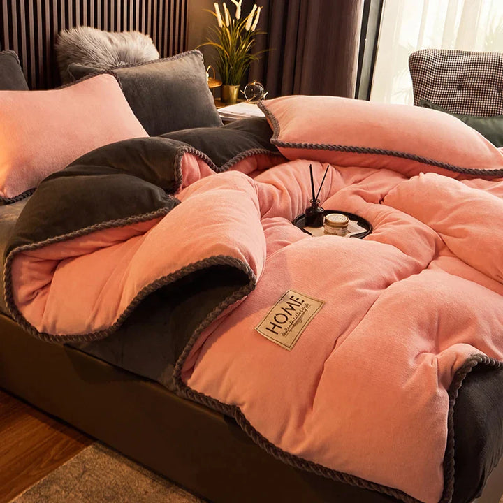 Skanto | Luksus Fløyel Fleece Dynecover Sett - PlushHaven