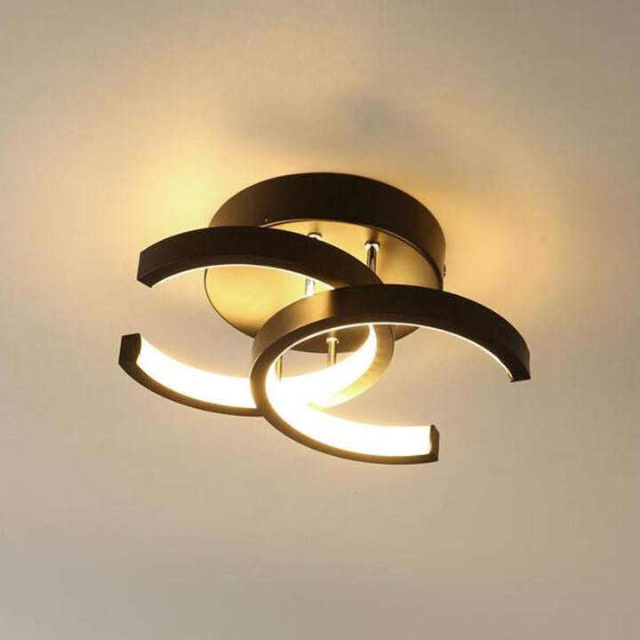 Deckenleuchte med LED-belysning, svart metallrahmen