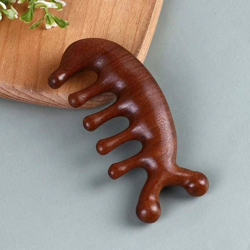 Norvo | Luksus Sandeltre Massasje Kam | Antistatisk & ideell for hårpleie & hodebunnsmassasje