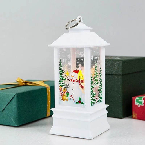 Skanto | Julelys Lys Led Snøreinsdyr Lantern Lys Vintage Slott Julenisse Snømann Hengende Lantern Lampe Nyttårsfeiring Dekorasjon