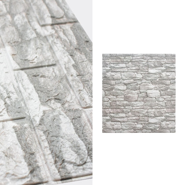 10 stk 3D Mursteinmønster Vanntett Selvklebende Tapet | Skanto