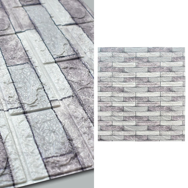 10 stk 3D Mursteinmønster Vanntett Selvklebende Tapet | Skanto