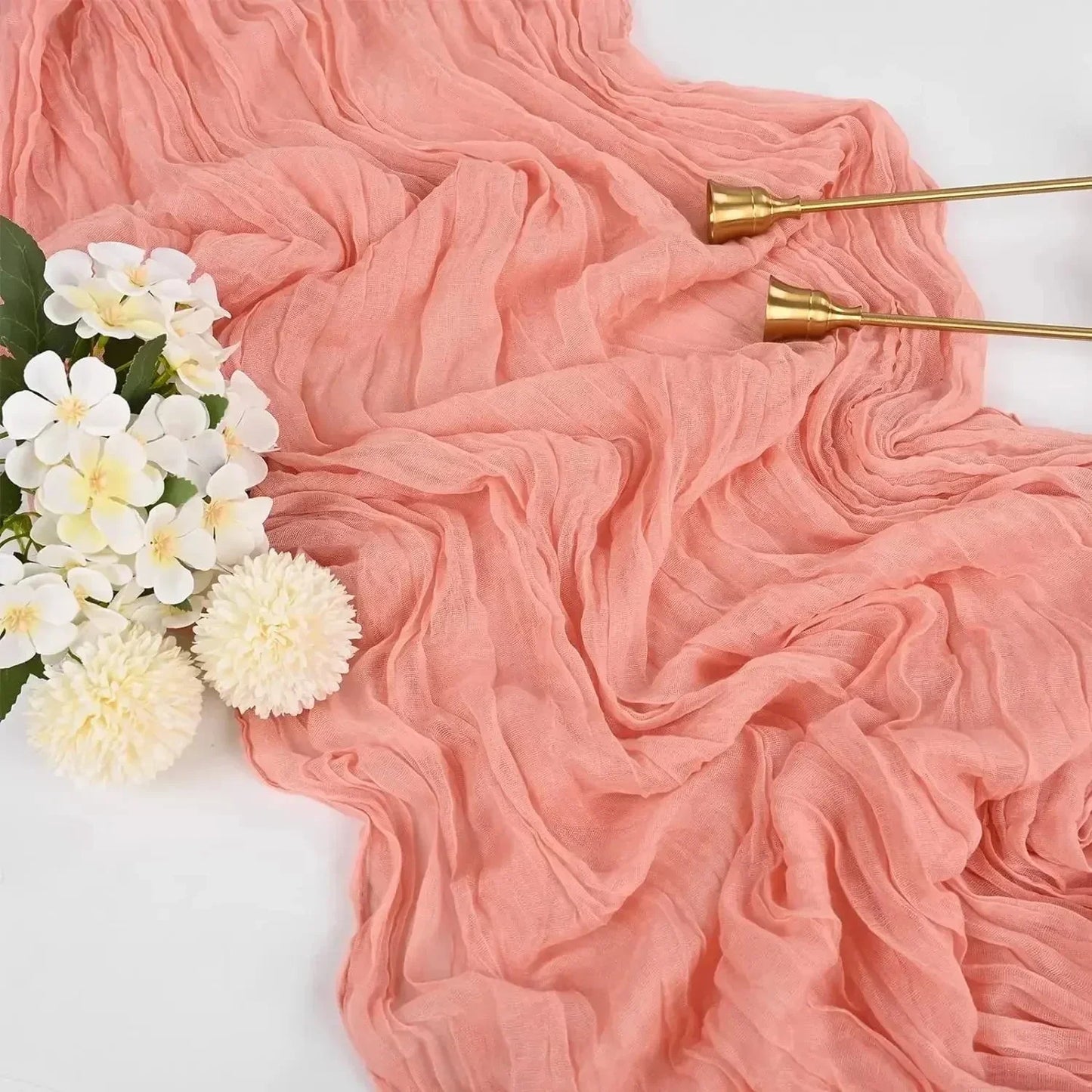 Norvo | 10 stk voile ostekluter bordsduk semi-transparent gasbind borddekorasjon for bryllupsfest, bryllupsgarland draperi stoff