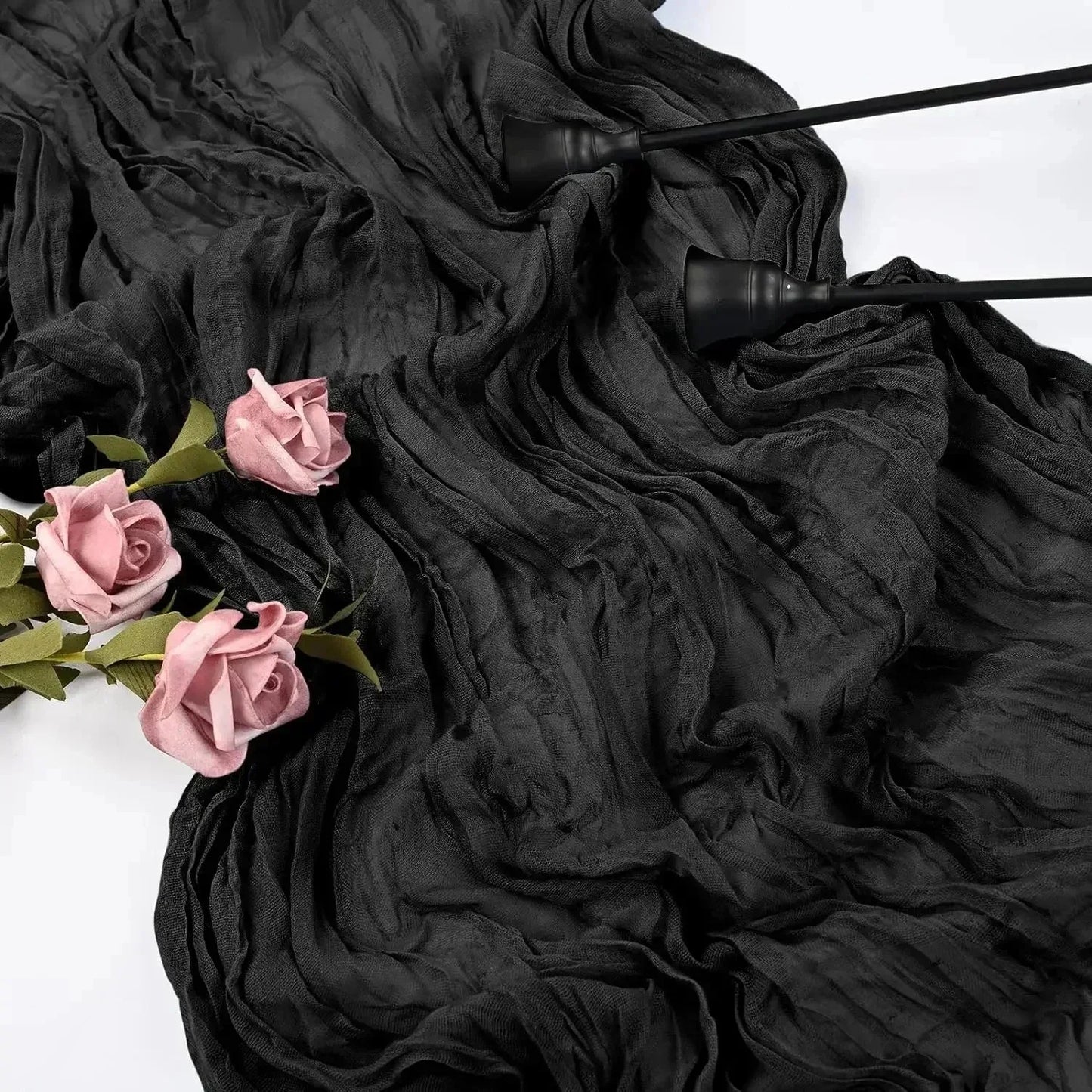 Norvo | 10 stk voile ostekluter bordsduk semi-transparent gasbind borddekorasjon for bryllupsfest, bryllupsgarland draperi stoff