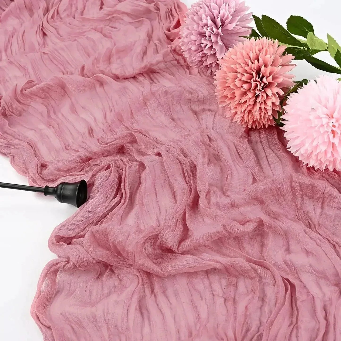 Norvo | 10 stk voile ostekluter bordsduk semi-transparent gasbind borddekorasjon for bryllupsfest, bryllupsgarland draperi stoff