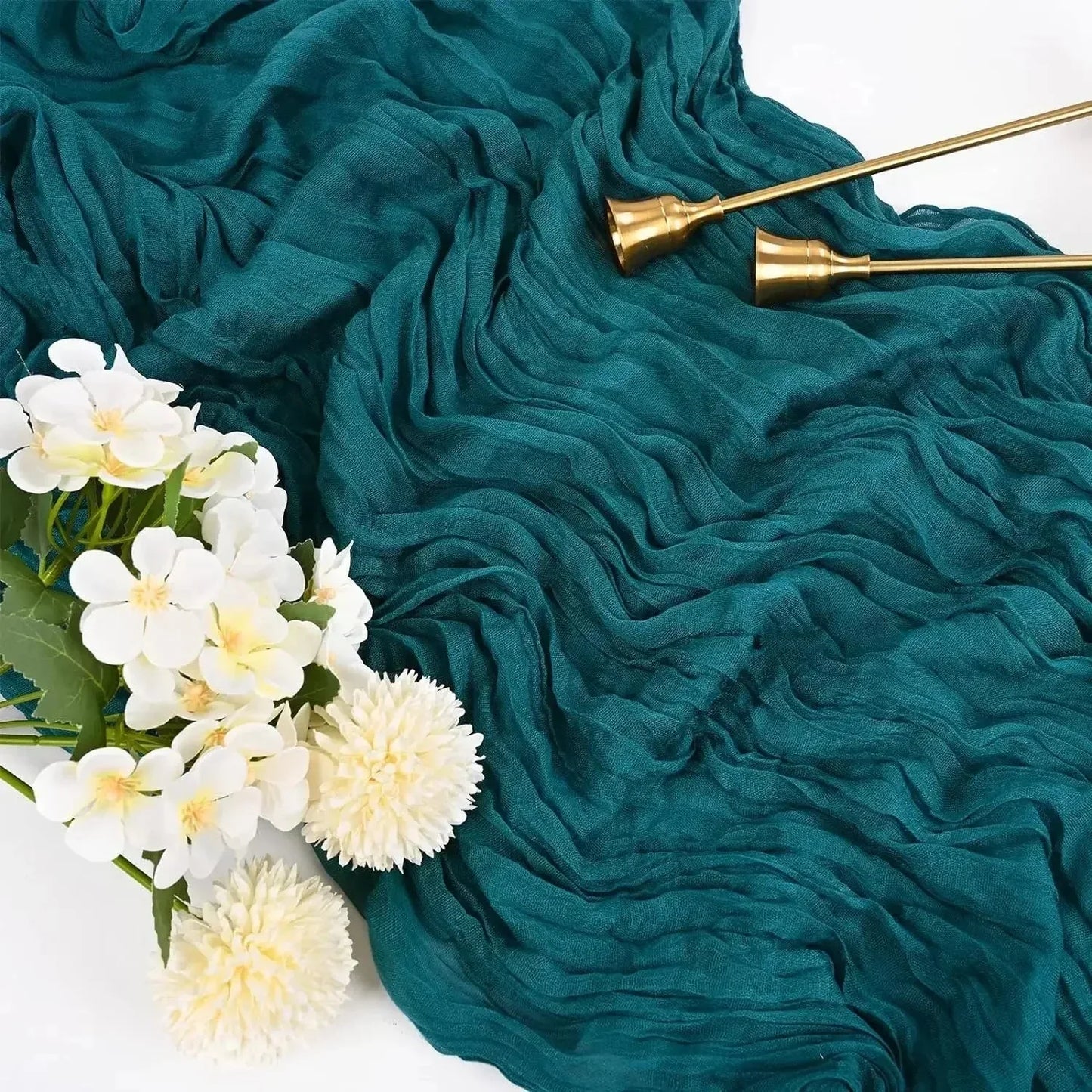 Norvo | 10 stk voile ostekluter bordsduk semi-transparent gasbind borddekorasjon for bryllupsfest, bryllupsgarland draperi stoff