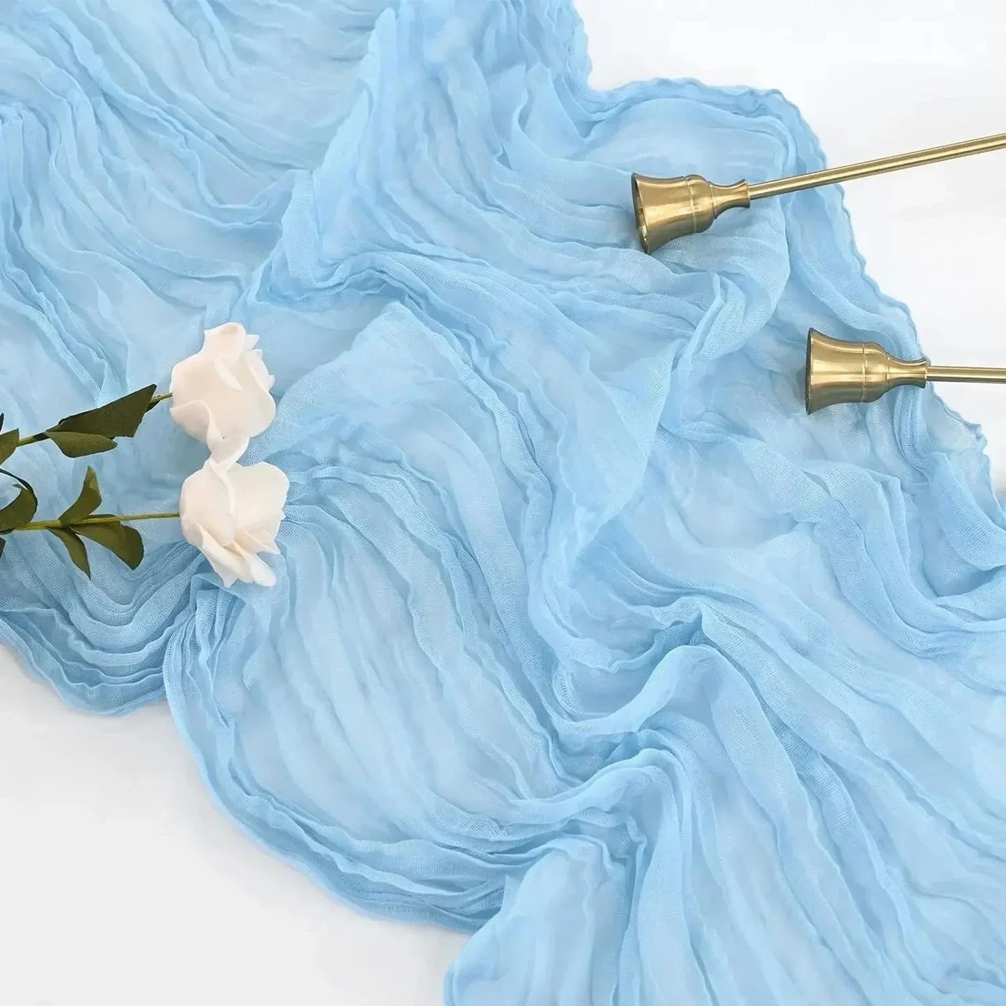 Norvo | 10 stk voile ostekluter bordsduk semi-transparent gasbind borddekorasjon for bryllupsfest, bryllupsgarland draperi stoff