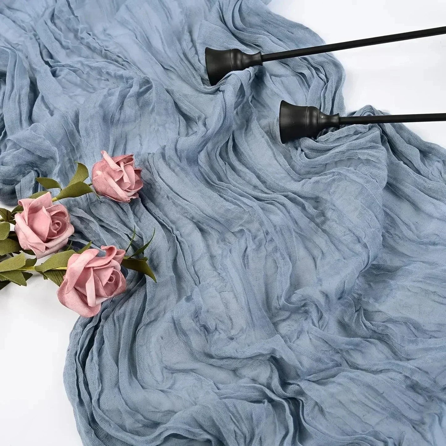 Norvo | 10 stk voile ostekluter bordsduk semi-transparent gasbind borddekorasjon for bryllupsfest, bryllupsgarland draperi stoff