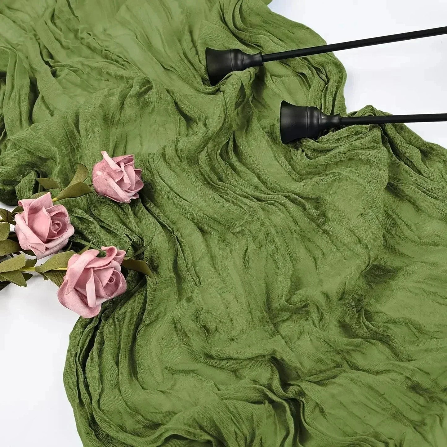 Norvo | 10 stk voile ostekluter bordsduk semi-transparent gasbind borddekorasjon for bryllupsfest, bryllupsgarland draperi stoff