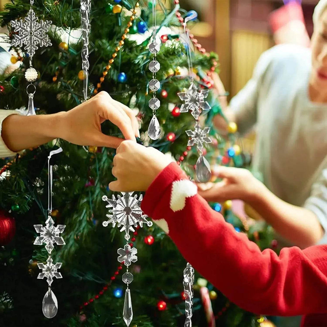 Skanto | 10 stk juletre hengende pendler akryl isstrimmel snø tak xmas ornamenter nyttårs juledekorasjon hjemmeinnredning
