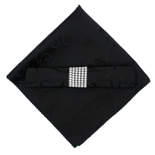 10stk Polyester Jacquard Bordduk Servietter Håndklær | Skanto
