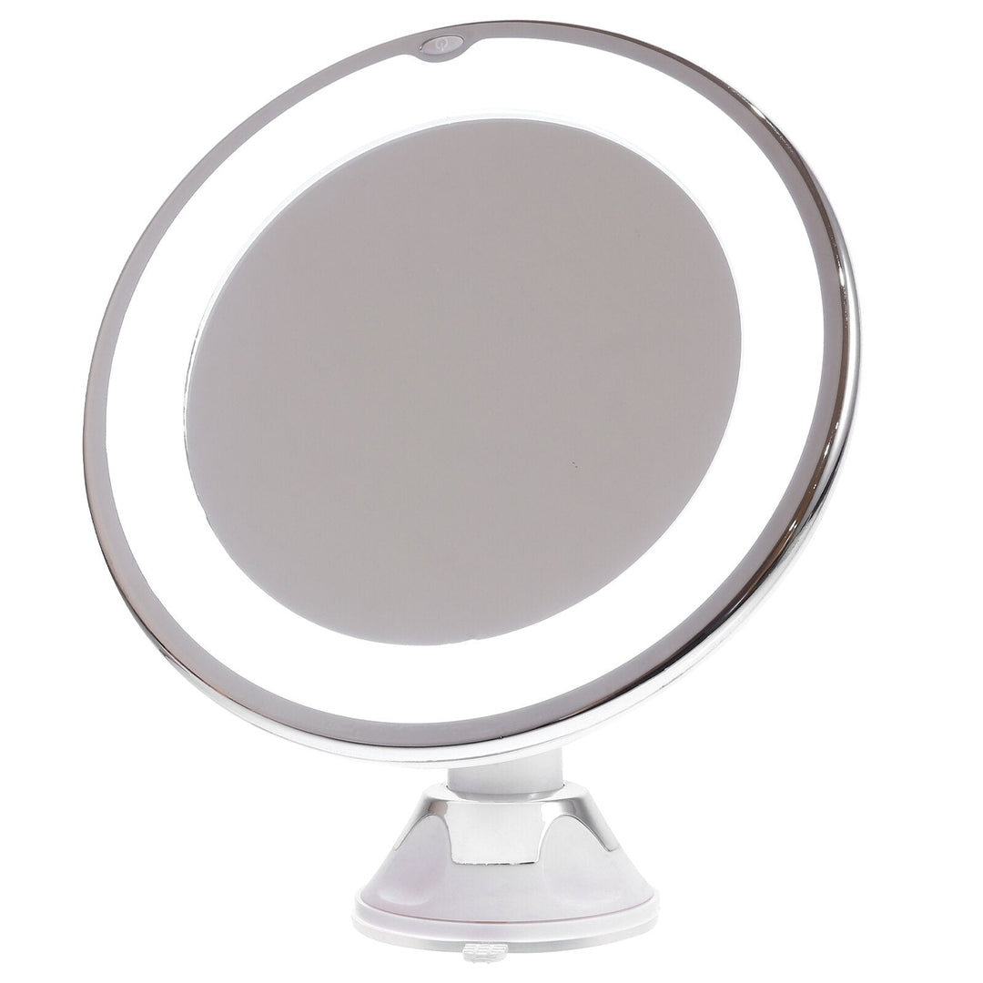 Skanto | Lunora LED Smink Speil | 10x Forstørrelse | 360° Rotasjonsvennlig | Kompakt & Reiservennlig