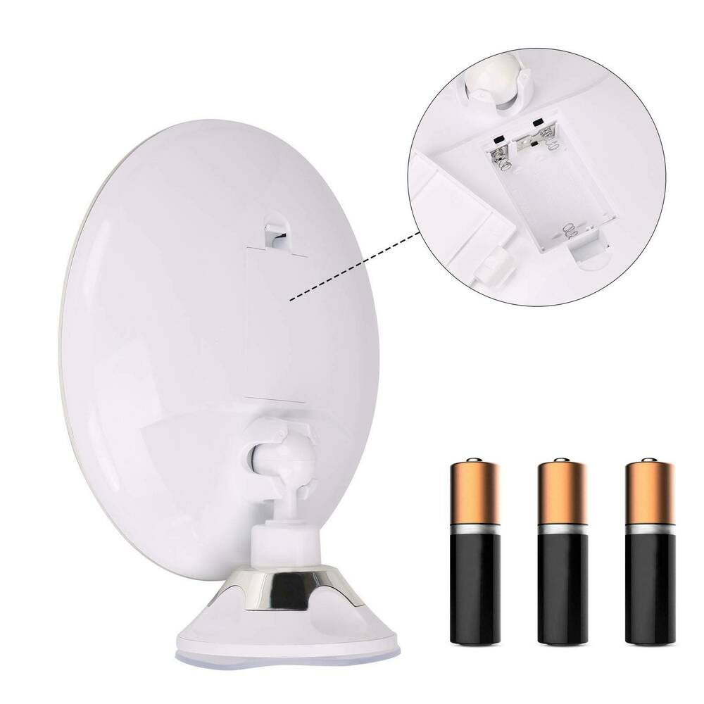 Skanto | Lunora LED Smink Speil | 10x Forstørrelse | 360° Rotasjonsvennlig | Kompakt & Reiservennlig