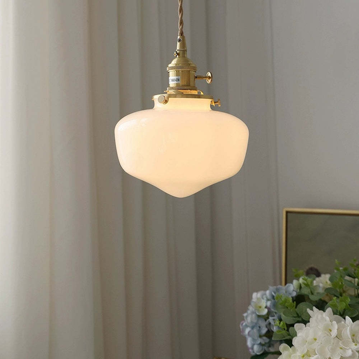Skanto | Vintage Messing Lantern Glass Pendel Lys