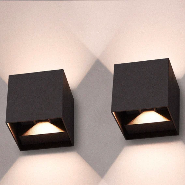 Skanto | Trådløse LED Vegglamper – Moderne Kube Design (Sett med 2)