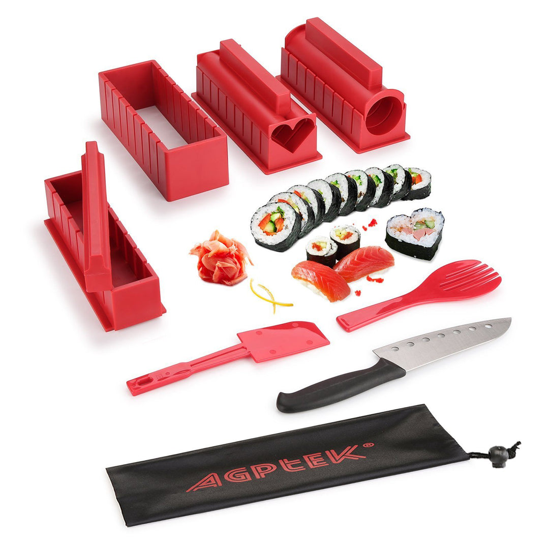 Skanto | 11-delt: Sushi Maker Set Sushi Ruller med høykvalitets Sushi Kniv