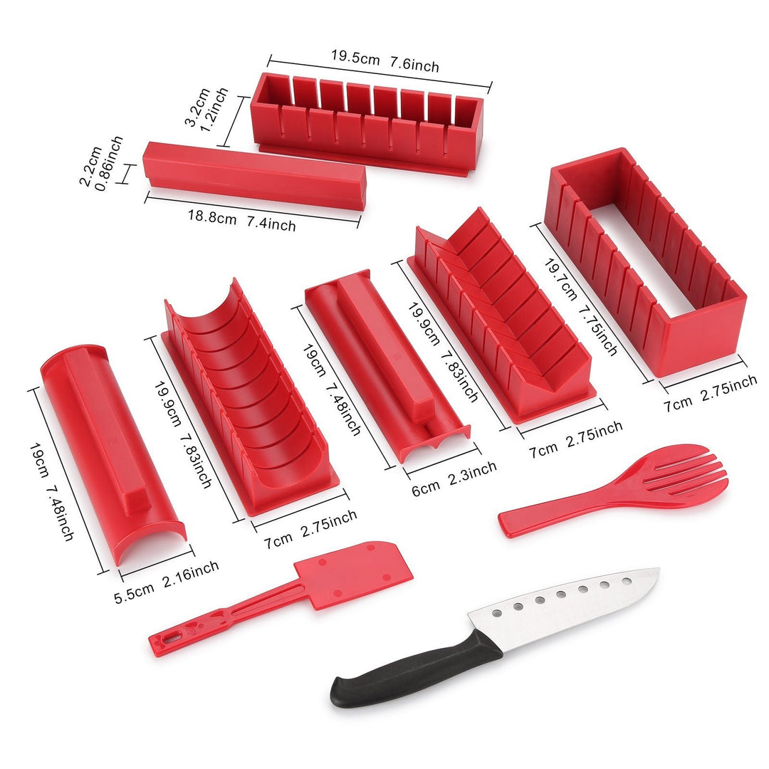 Skanto | 11-delt: Sushi Maker Set Sushi Ruller med høykvalitets Sushi Kniv
