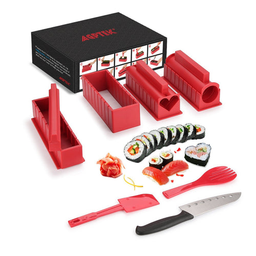 Skanto | 11-delt: Sushi Maker Set Sushi Ruller med høykvalitets Sushi Kniv