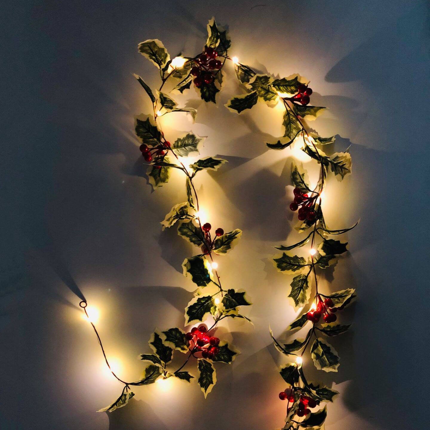 Norvo | Jule Rød Frukt Rattan Fest Vindu Patio Fest Takkefest Dekorasjon Lyskæde