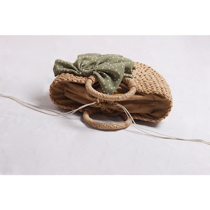 Braided basket bag with decorative scarf Skanto