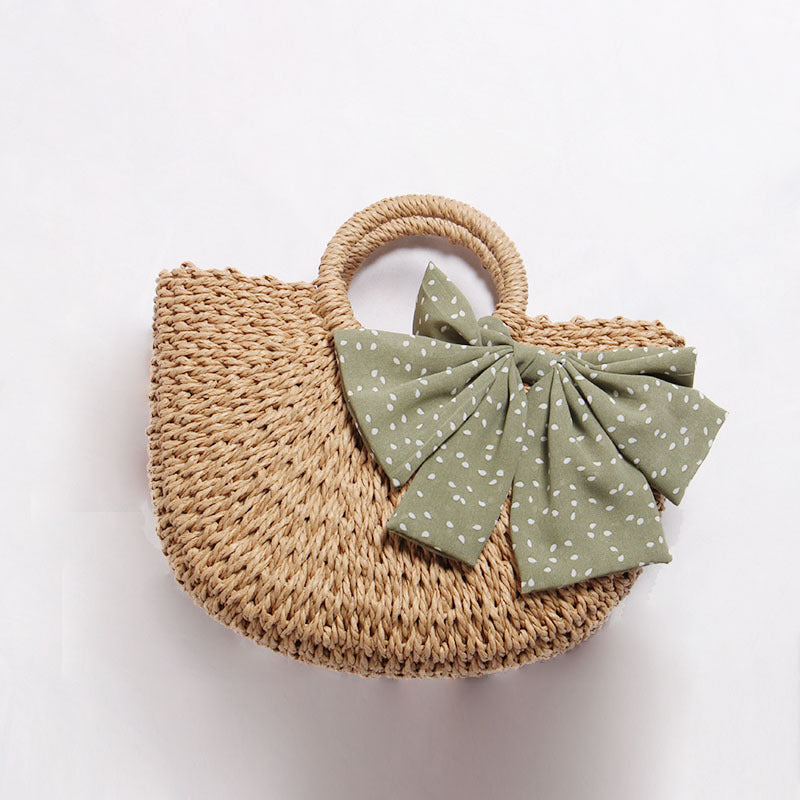 Braided basket bag with decorative scarf Skanto