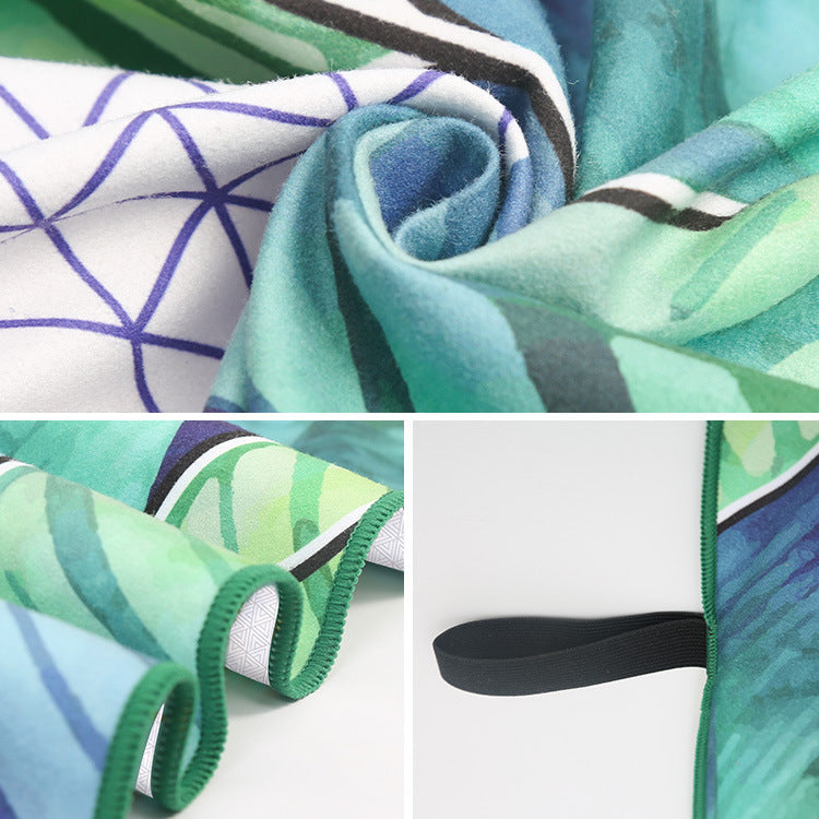 Strandhåndkle med moderne blad- og geometrisk design Skanto