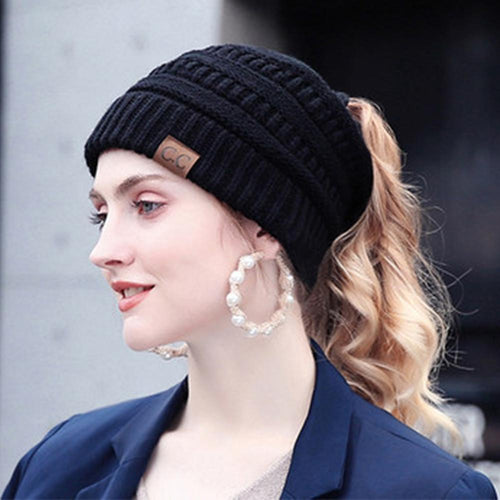 Knit hestehale lue | Skanto