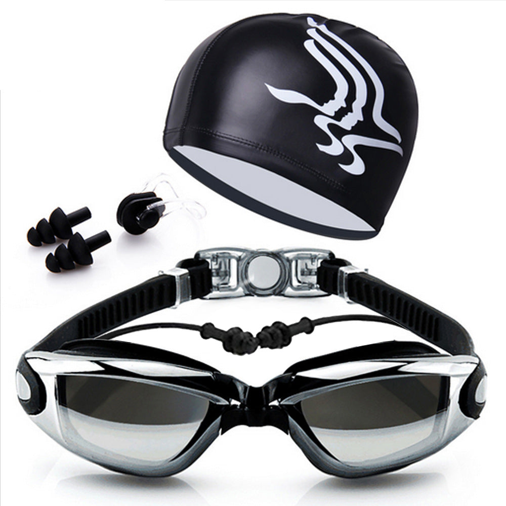 Svømme sett med komfort svømmebrille og trendy svømmehette Skanto