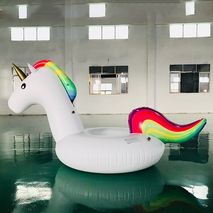 Damer oppblåsbar unicorn svømme-ring med fargerik design Skanto