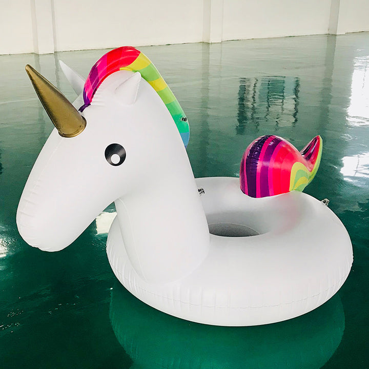 Damer oppblåsbar unicorn svømme-ring med fargerik design Skanto
