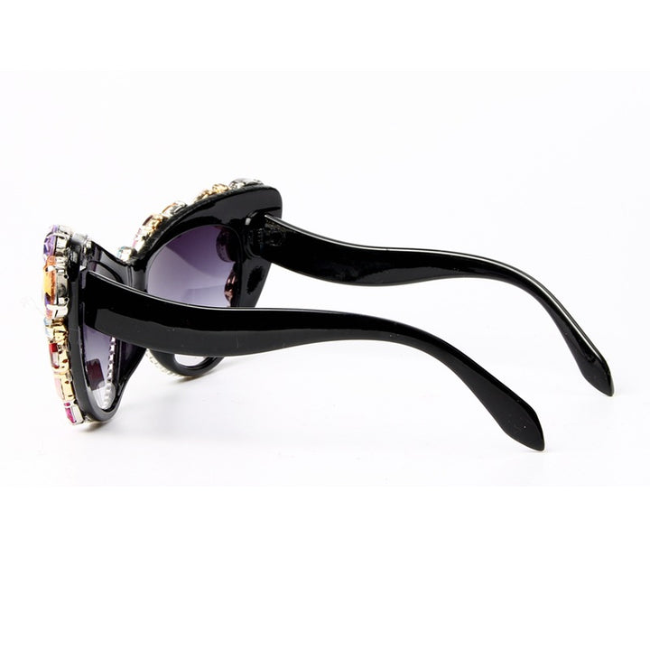 Dame Design-solbrille med glitrende krystallbesettelse Skanto