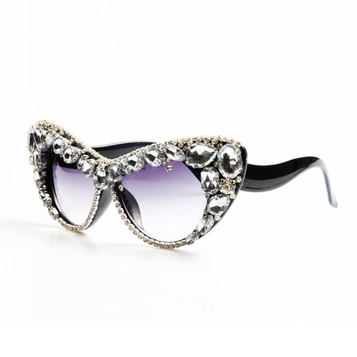Dame Design-solbrille med glitrende krystallbesettelse Skanto