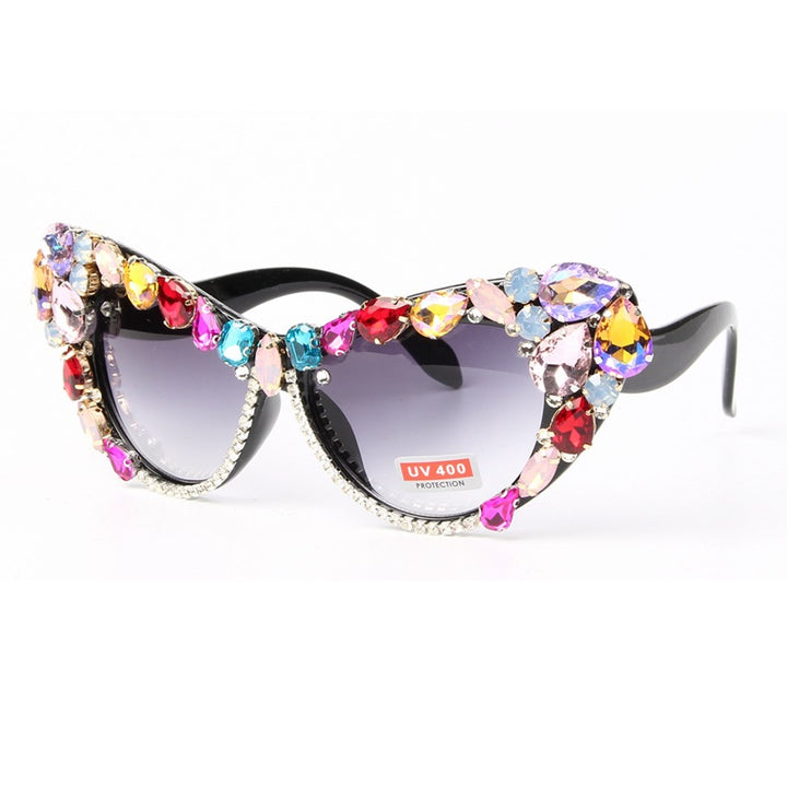 Dame Design-solbrille med glitrende krystallbesettelse Skanto
