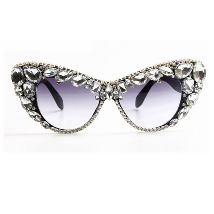 Dame Design-solbrille med glitrende krystallbesettelse Skanto