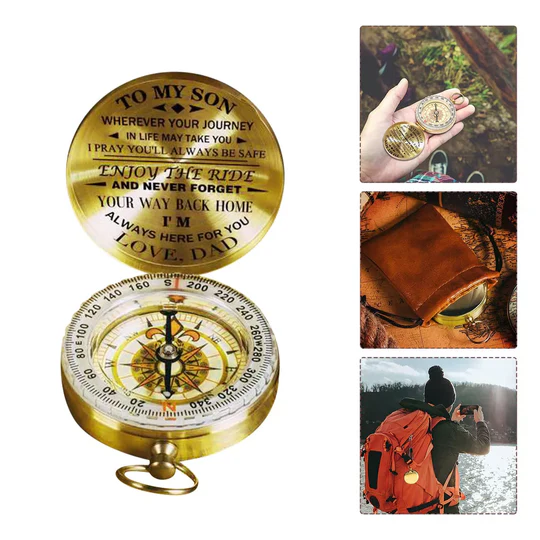 Skanto | Far til Sønn - Nyt Turen - Kompass Skrift Multi-Funksjon Kompass