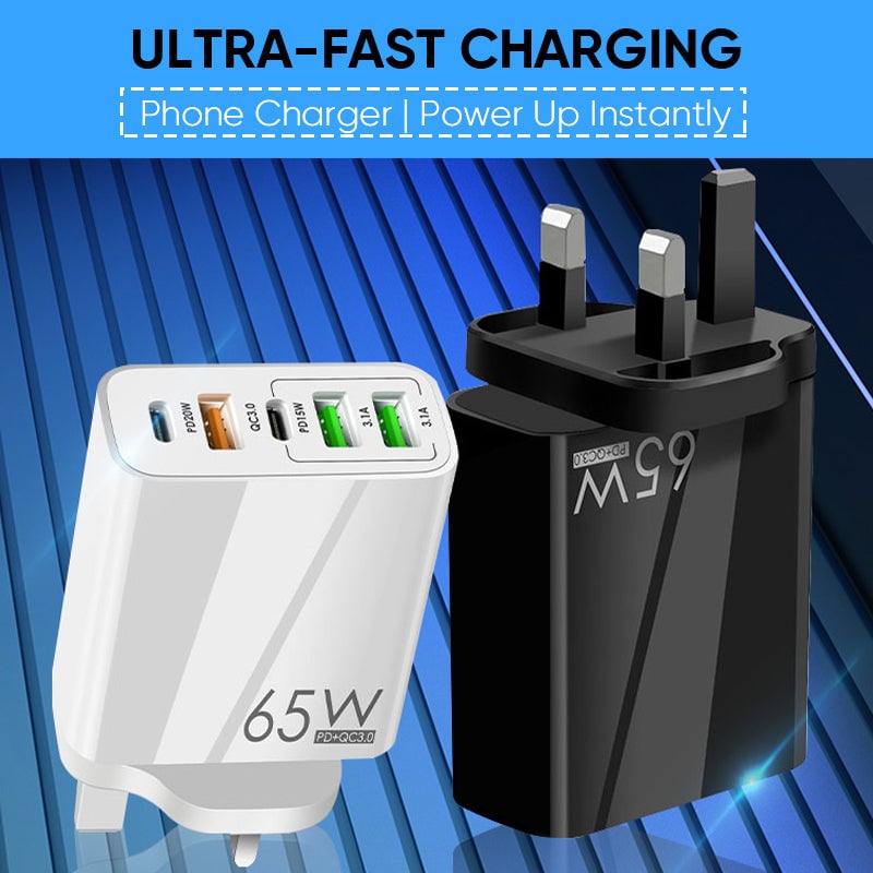 Multi-Port-Adapter 65W Hurtiglader - US-standard | Skanto