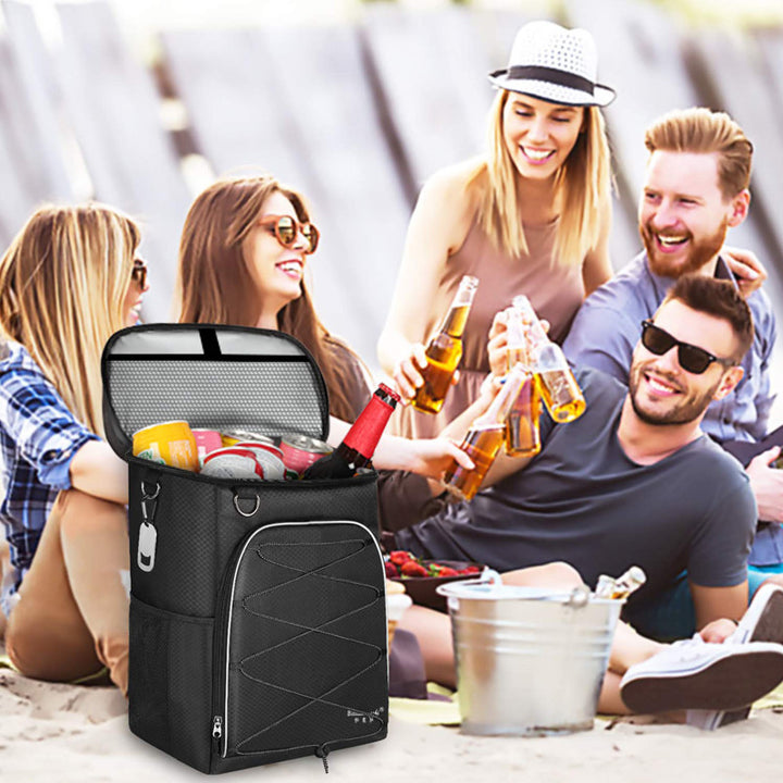 Unisex Insulated Cooler Backpack with Thermally Sealed Interior, Flexible Carrying Comfort, and Organized Front Pocket Skanto