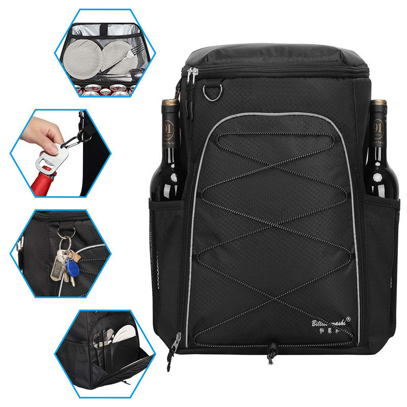 Unisex Insulated Cooler Backpack with Thermally Sealed Interior, Flexible Carrying Comfort, and Organized Front Pocket Skanto