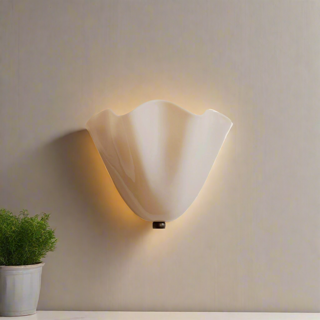 Skanto | Retro vegglampe laget av farget glass i skjørtformet skålmønster