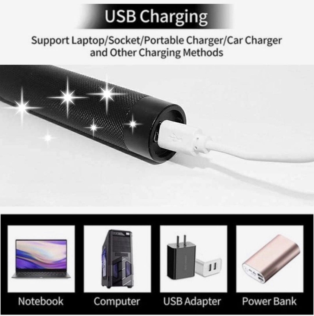 Skanto | Laser Pointer Oppladbar Grønn USB Metall Penn