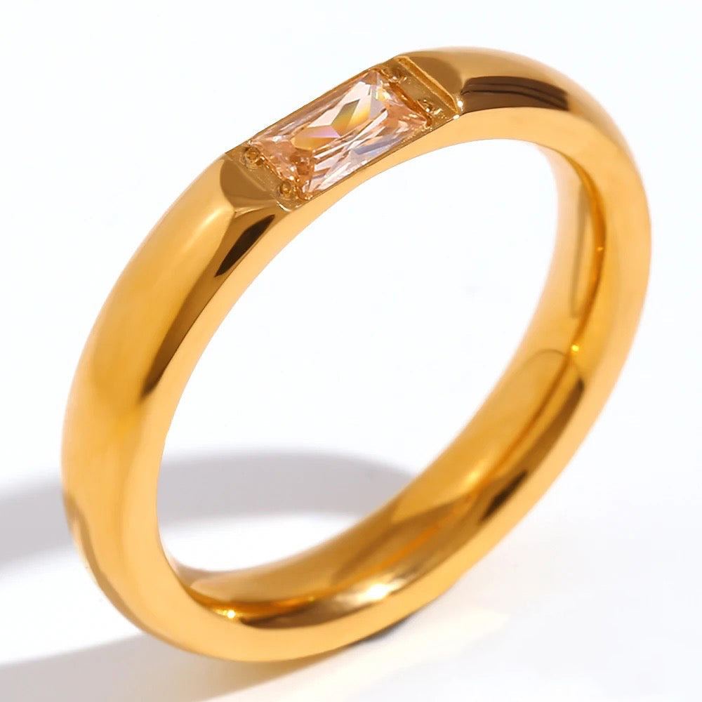 Skanto | 18k Baguette Cut Fødselsstein Ring