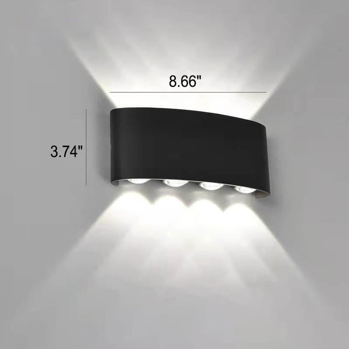 Moderne utendørs bue opp og ned spotlight LED utendørs vanntett vegglampe | Skanto