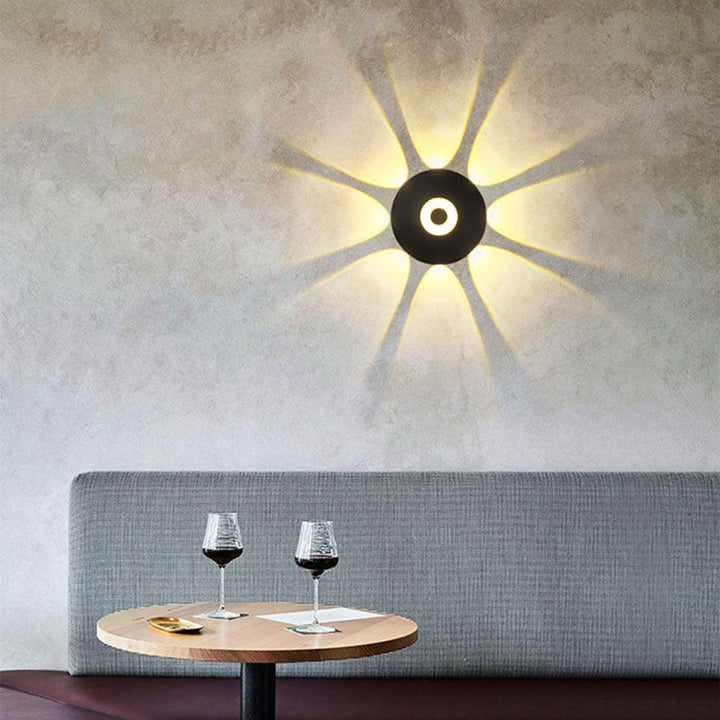Moderne skandinavisk aluminium rund skjerm LED vegglampe for utendørs patio | Skanto