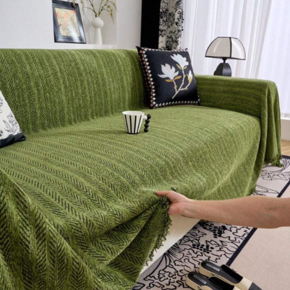 Skanto | Herringbone Chenille Quipser Sofadekke