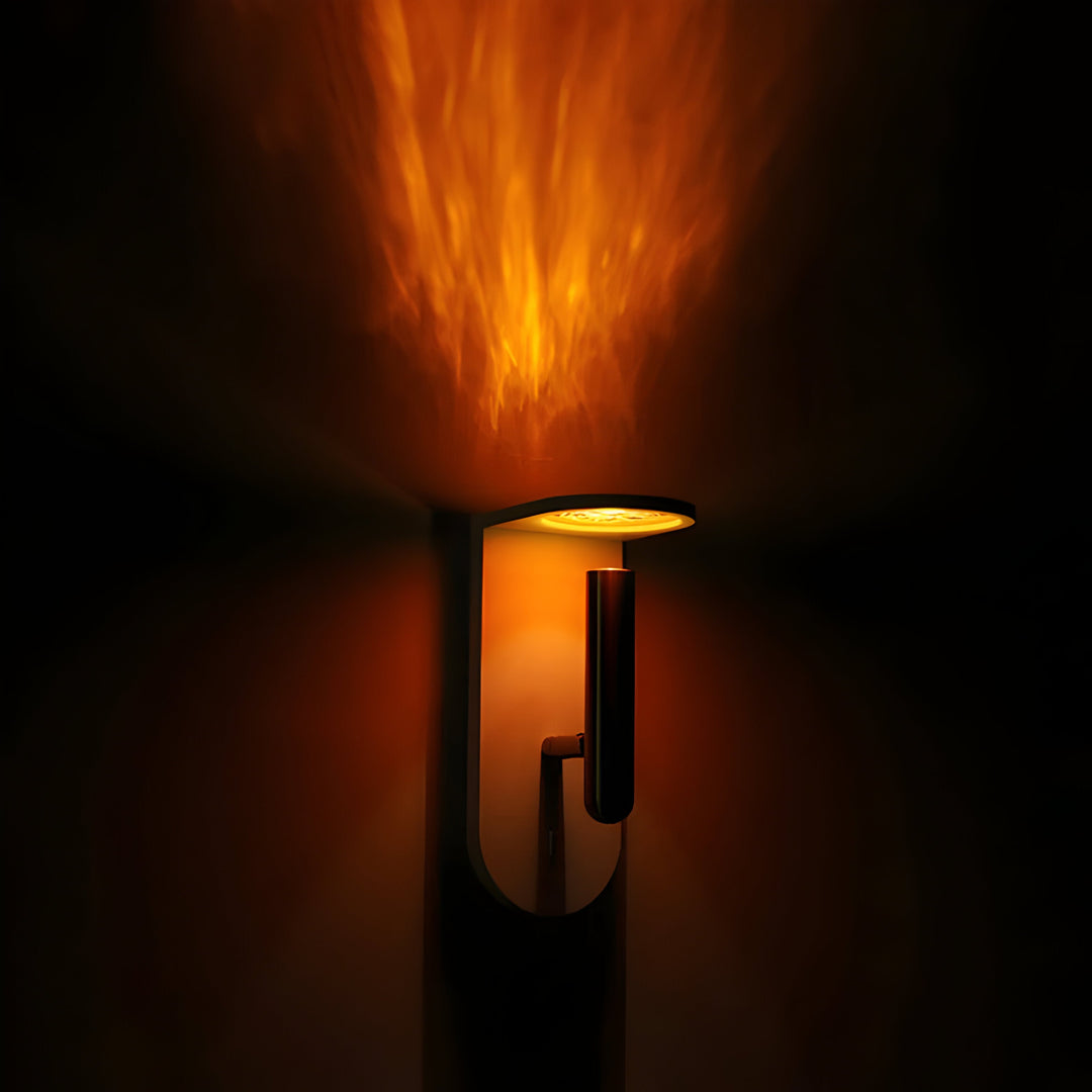 Justerbar nordisk LED-vegglampe med flammeeffekt Skanto