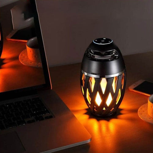 Skanto | Oppladbar LED Flamme Lampe Bluetooth Høyttaler, Beste Gave til Nyttår, Valentine's Day, Bryllup og Mer