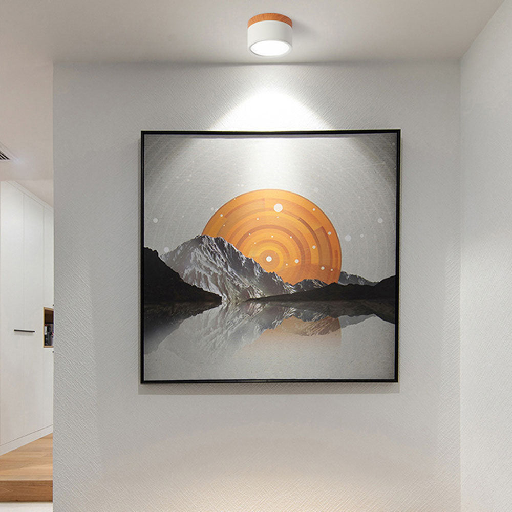 Moderne LED-deckenleuchte, flatenbündig, sylinderformig