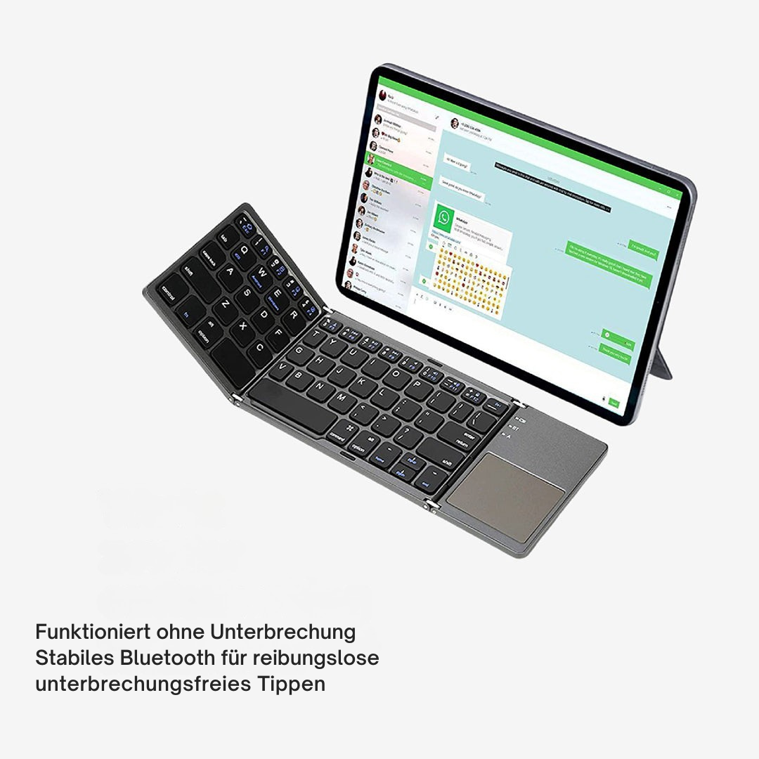 Skanto | Sammenleggbart Bluetooth-tastatur | Innebygd Berøringsplate | Svart