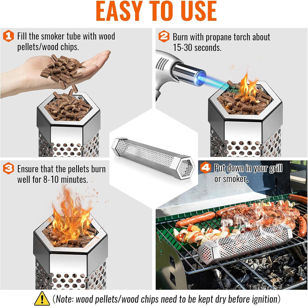 Skanto | 12' Pellet smoker pipe for any grill or smoker