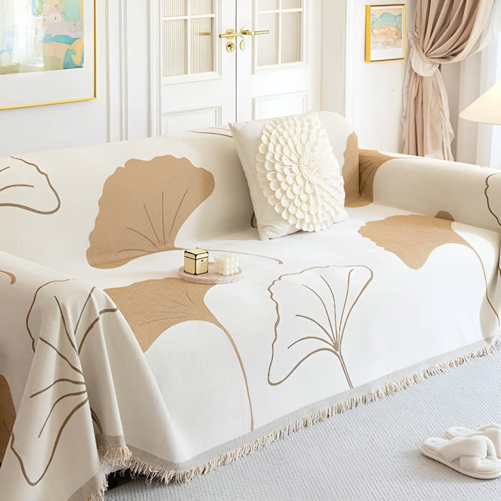 Skanto | Pastoral Stil Ginkgo Blad Sofa Trekk